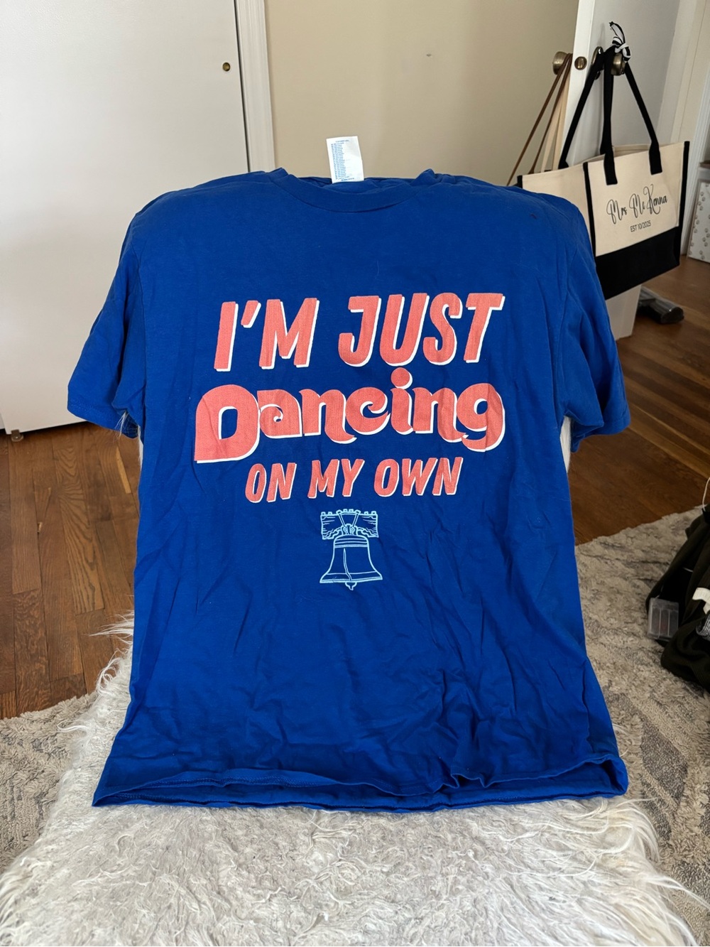 Blue Graphic Tee "I'm Just Dancing On My Own"